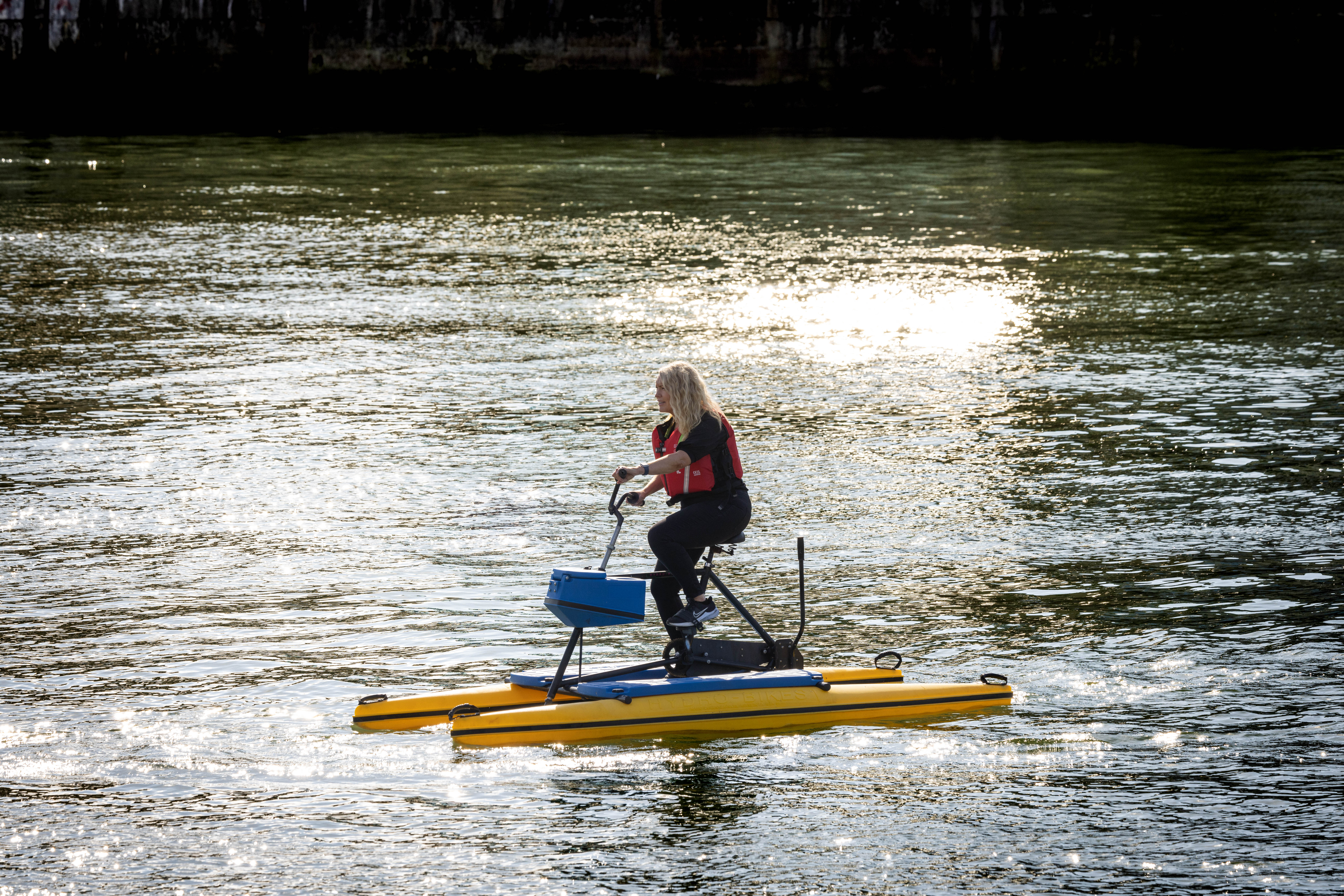woman riding hydrobike in Dublin