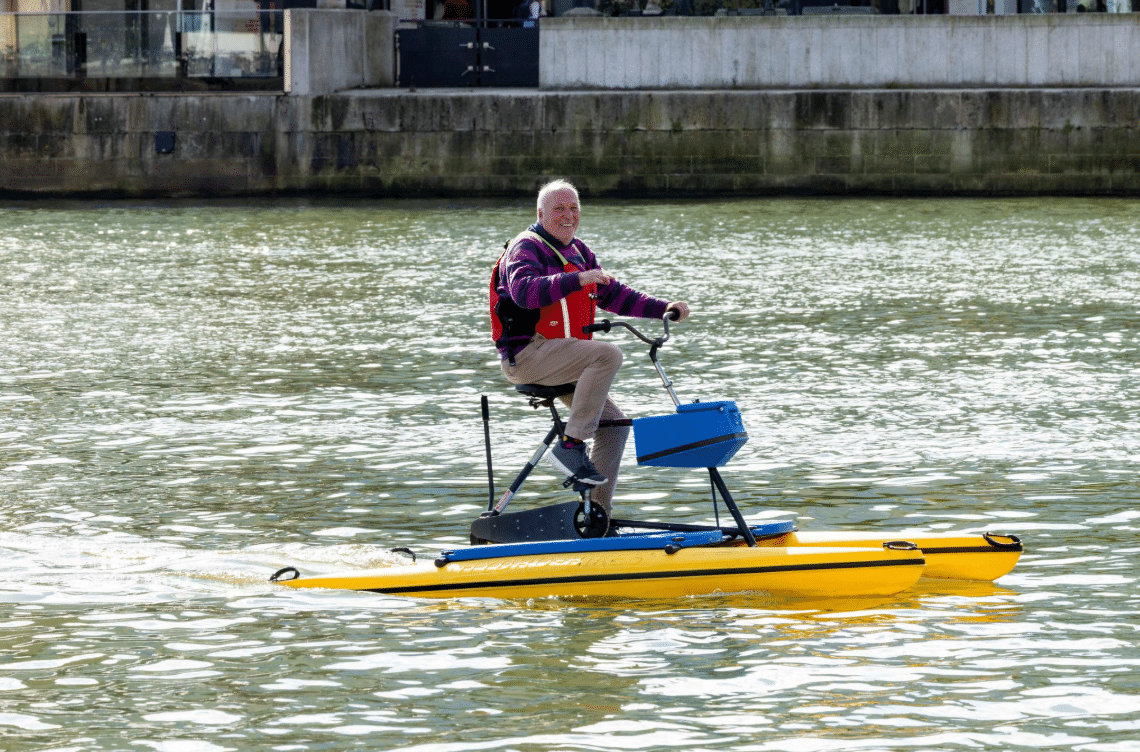 man in an hydrobike